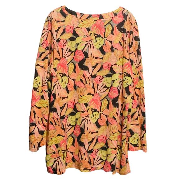 CHICO'S Size 3, US XL 100% Linen Tropical Print Top Pullover Resortwear Vacation - Picture 8 of 8